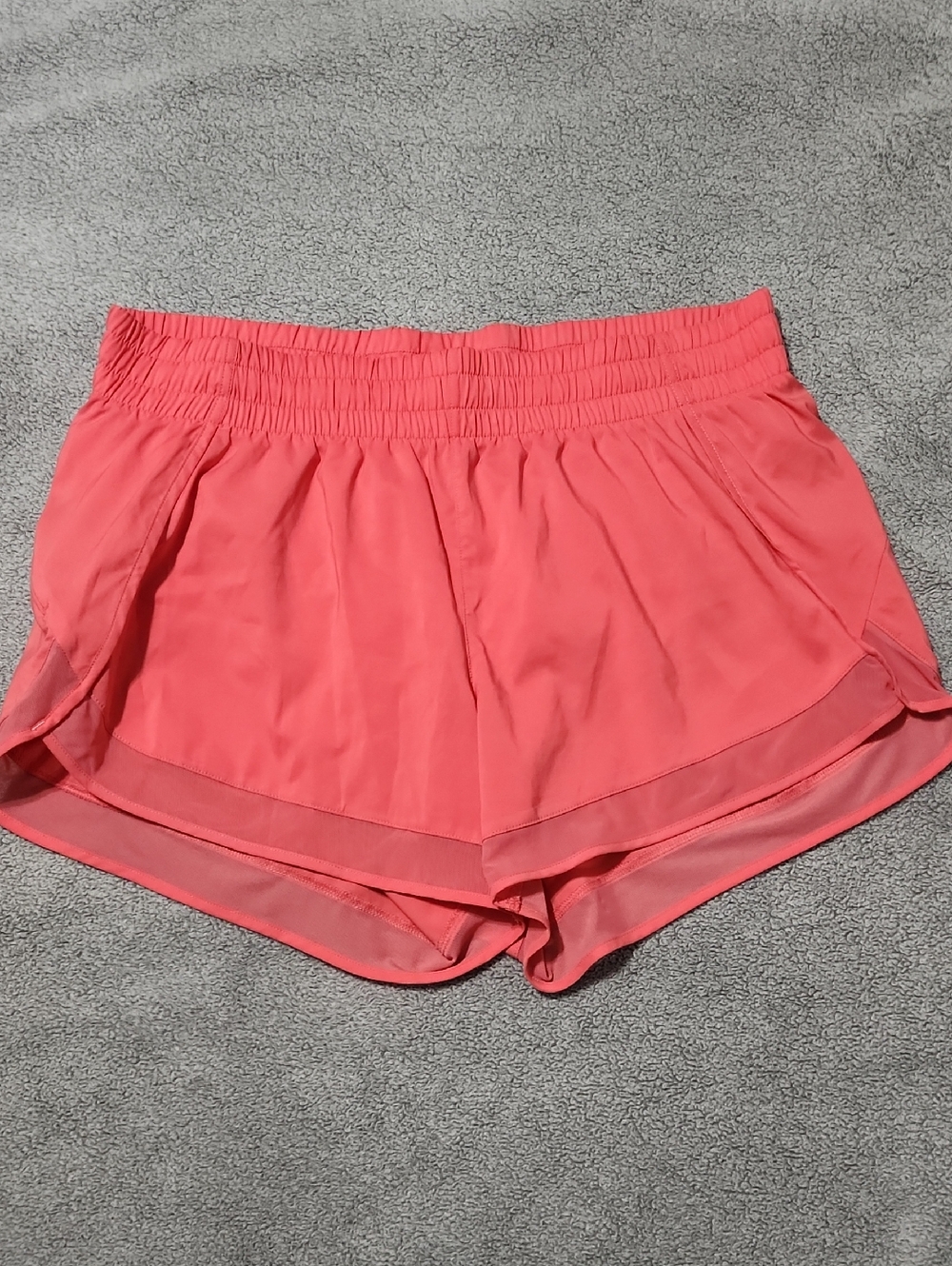 Athleta Coral Layered Hem Athletic Shorts